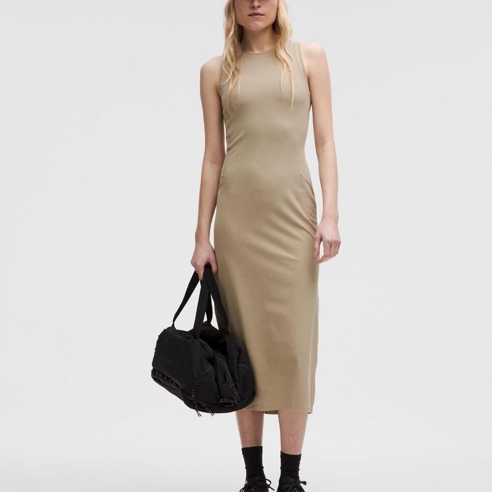 Lululemon Align Maxi Dress Sheer Oak Nulu Size 4 NWOT